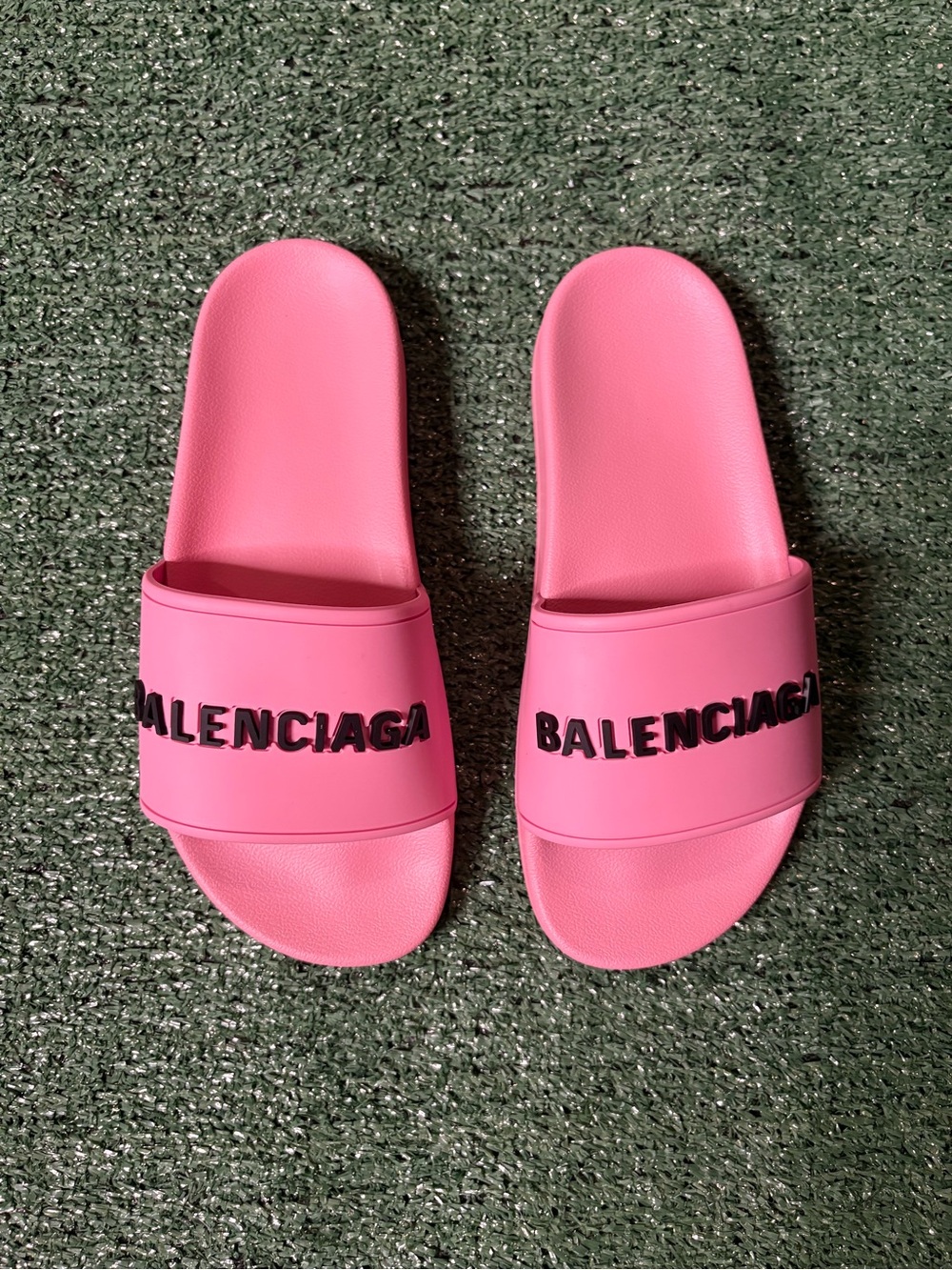 Balenciaga Pink Logo Slide Sandals with Dust Bag Womens Size 8 - Picture 2 of 4